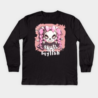 Skull Girl, Skull Fun T-Shirt 08 Kids Long Sleeve T-Shirt